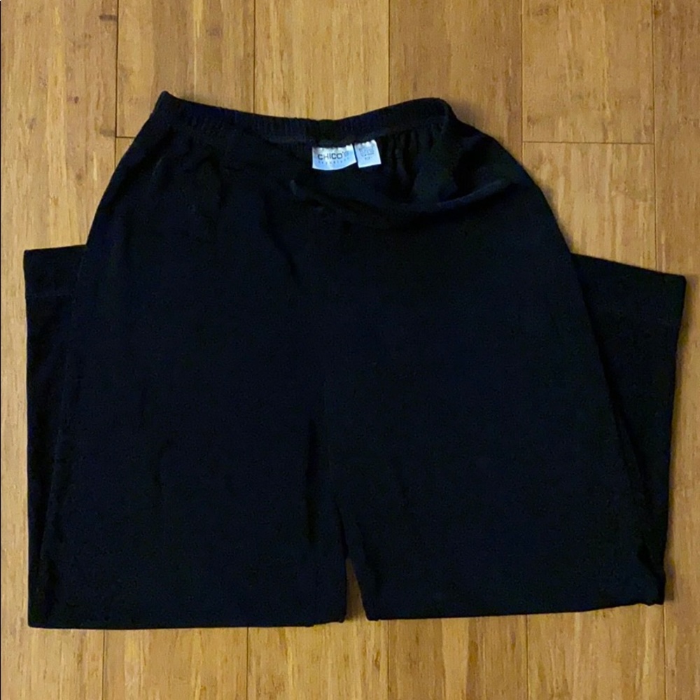 Chico’s Travelers Size 1 Wide Leg Ribbed